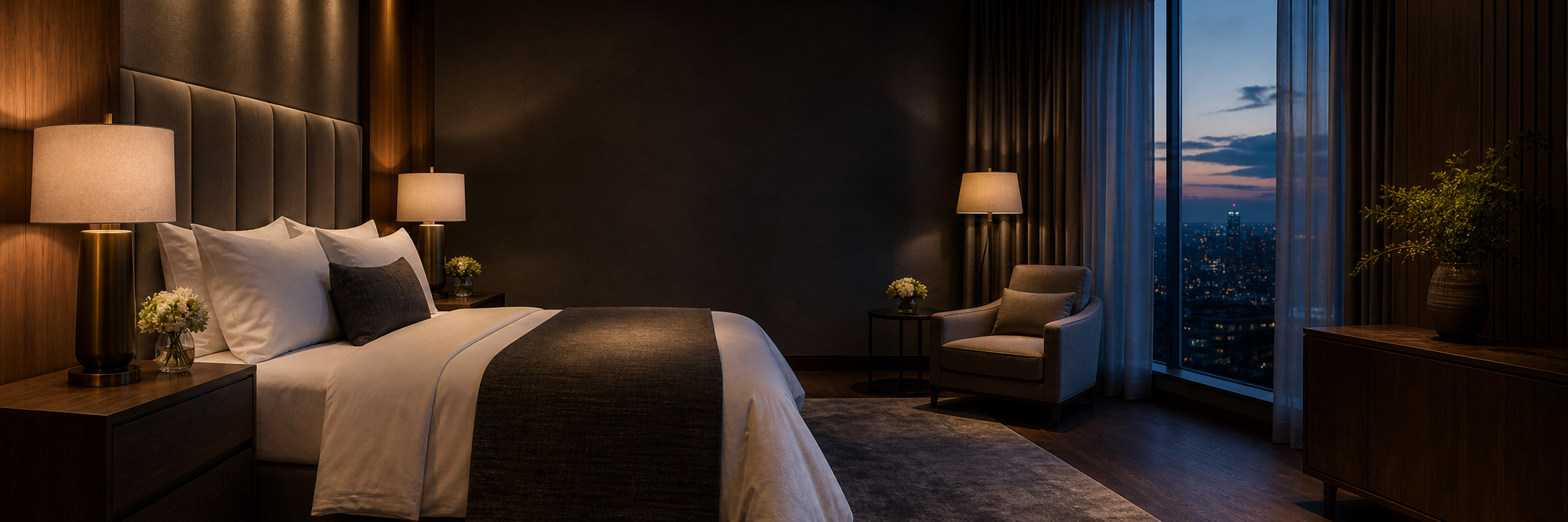 Modern luxury hotel guest room